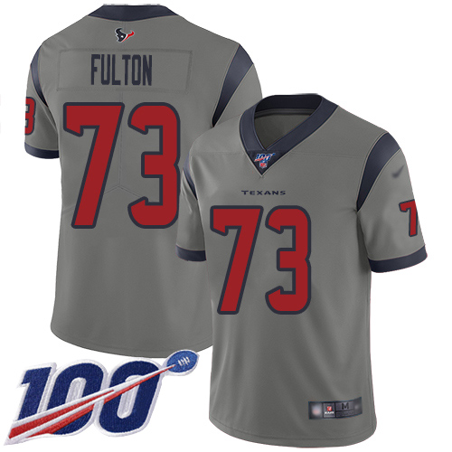 Houston Texans Limited Gray Men Zach Fulton Jersey NFL Football #73 100th Season Inverted Legend